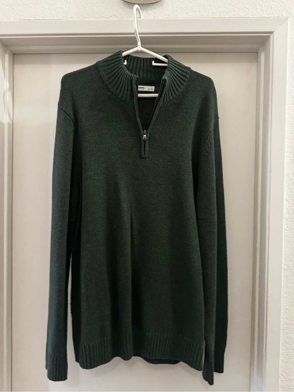 Sonoma Men's Quarter-Zip Sweater - Dark Green